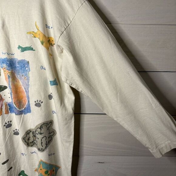 Vintage 90s Bow Wow Wow Allover Print Raglan Shirt Large Size - Picture 3 of 8
